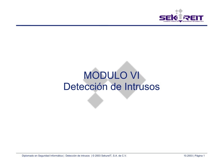 Imágen de pdf Modulo VI - Detección de Intrusos