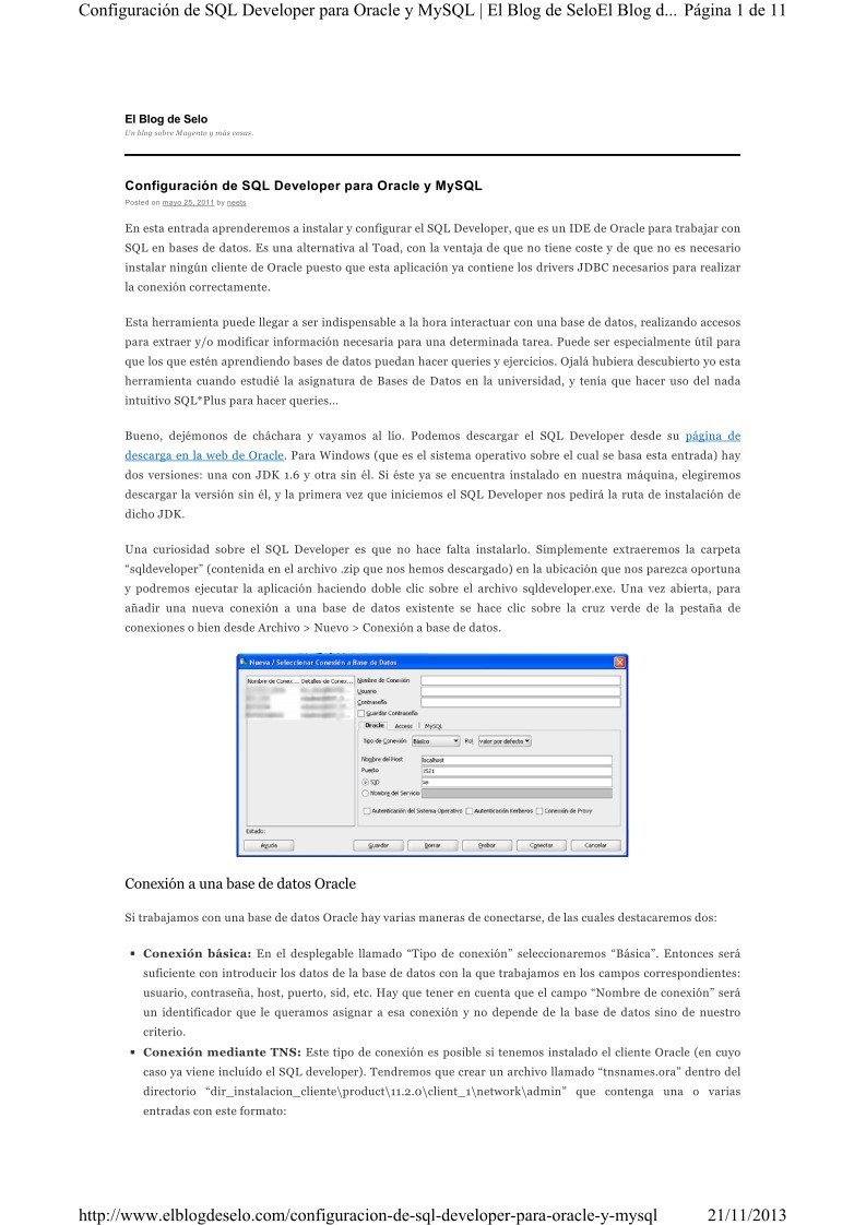 Imágen de pdf Configuración de SQL Developer para Oracle y MySQL