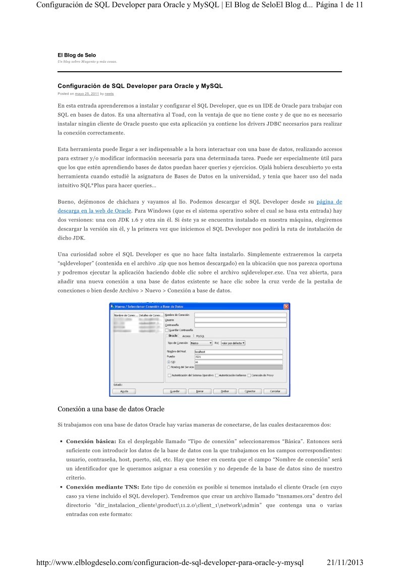 Imágen de pdf Configuración de SQL Developer para Oracle y MySQL