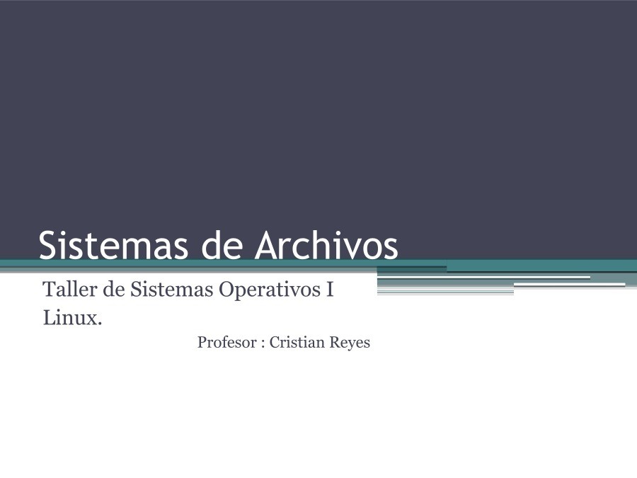 Imágen de pdf Sistemas de Archivos - Taller de Sistemas Operativos I - Linux