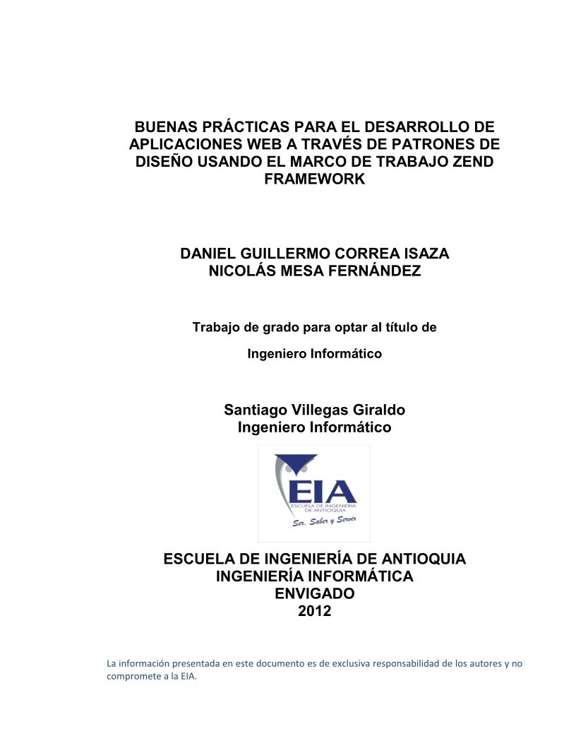 Imágen de pdf Buenas prácticas para el desarrollo de aplicaciones web a través de patrones de diseño usando el marco de trabajo Zend framework