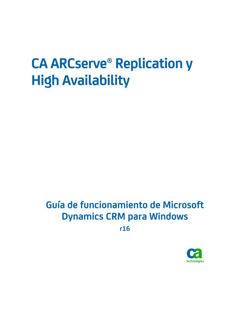 Imágen de pdf Guía de funcionamiento de Microsoft Dynamics CRM para Windows de CA ARCserve Replication y High Availability