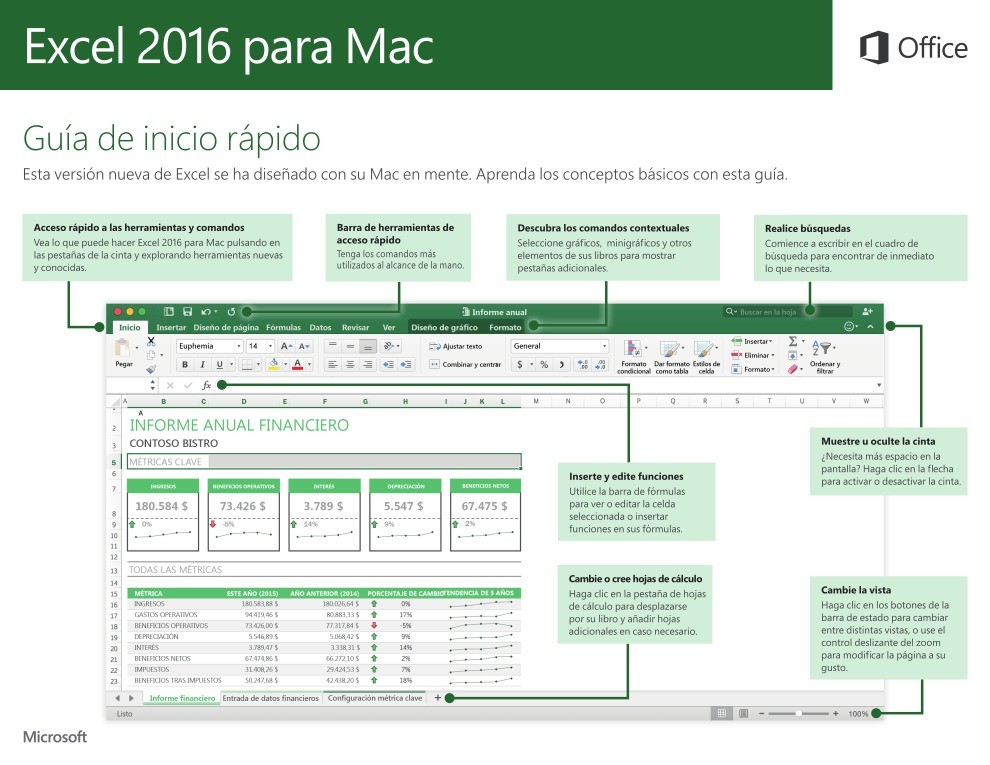Imágen de pdf Excel 2016 para Mac - Guía de inicio rápido