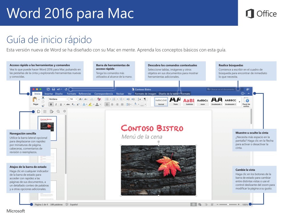 Imágen de pdf Word 2016 para Mac - Guía de inicio rápido