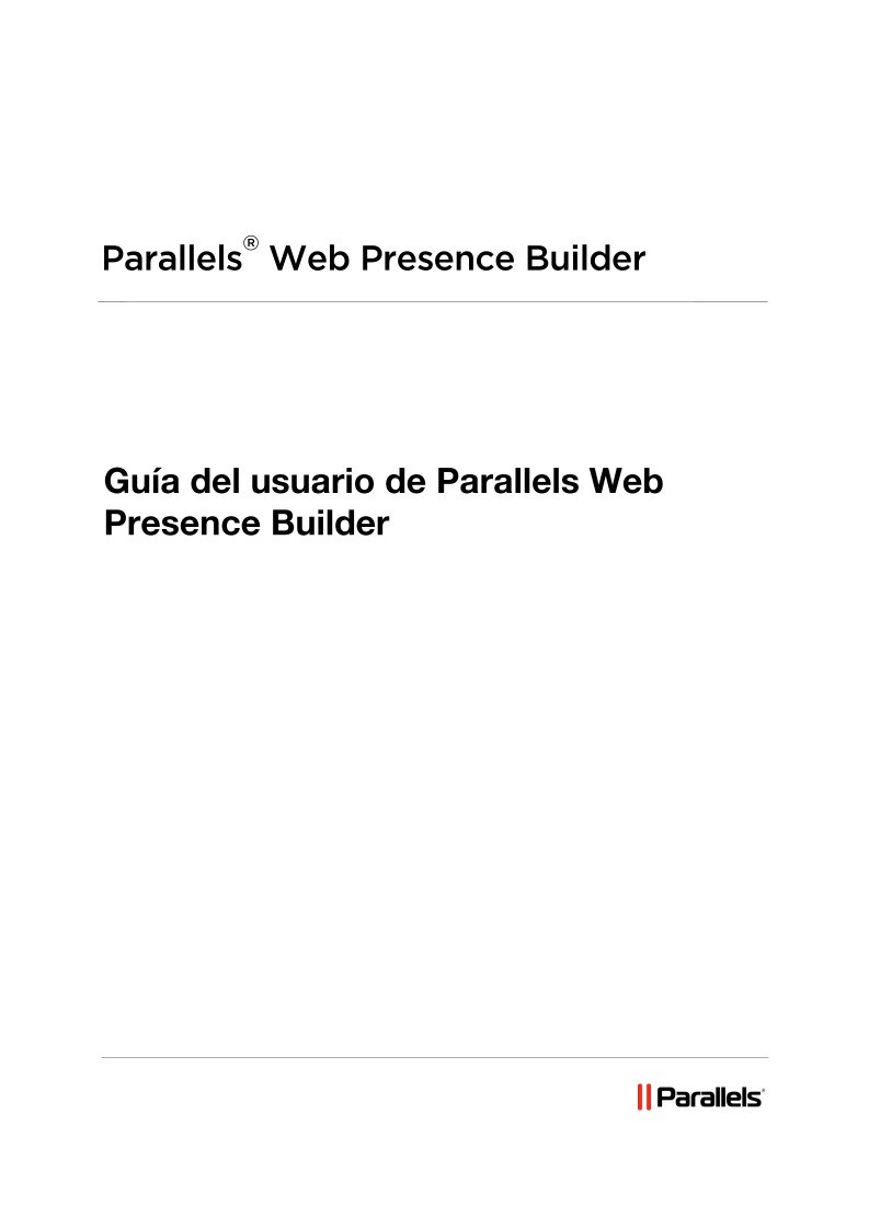 Imágen de pdf Guía del usuario de Parallels Web - Presence Builder