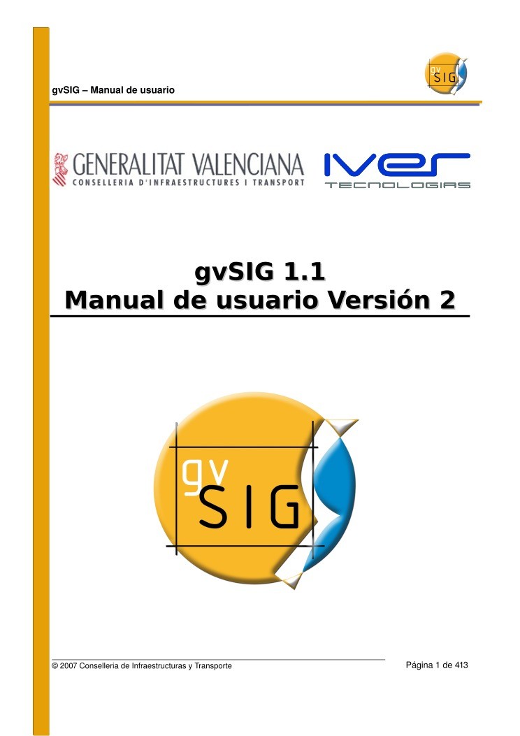 Imágen de pdf gvSIG 1.1 Manual de usuario Versión 2