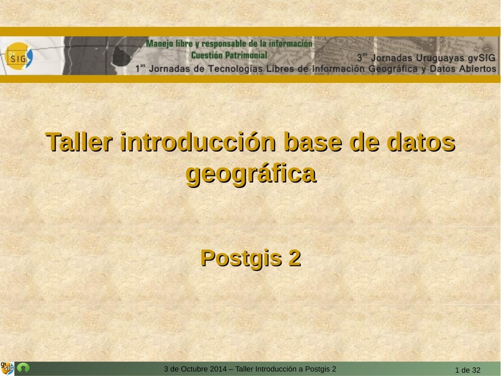 Imágen de pdf Taller introducción base de datos geográfica - Postgis 2
