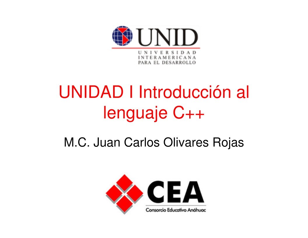 Imágen de pdf UNIDAD I - Introducción al lenguaje C++