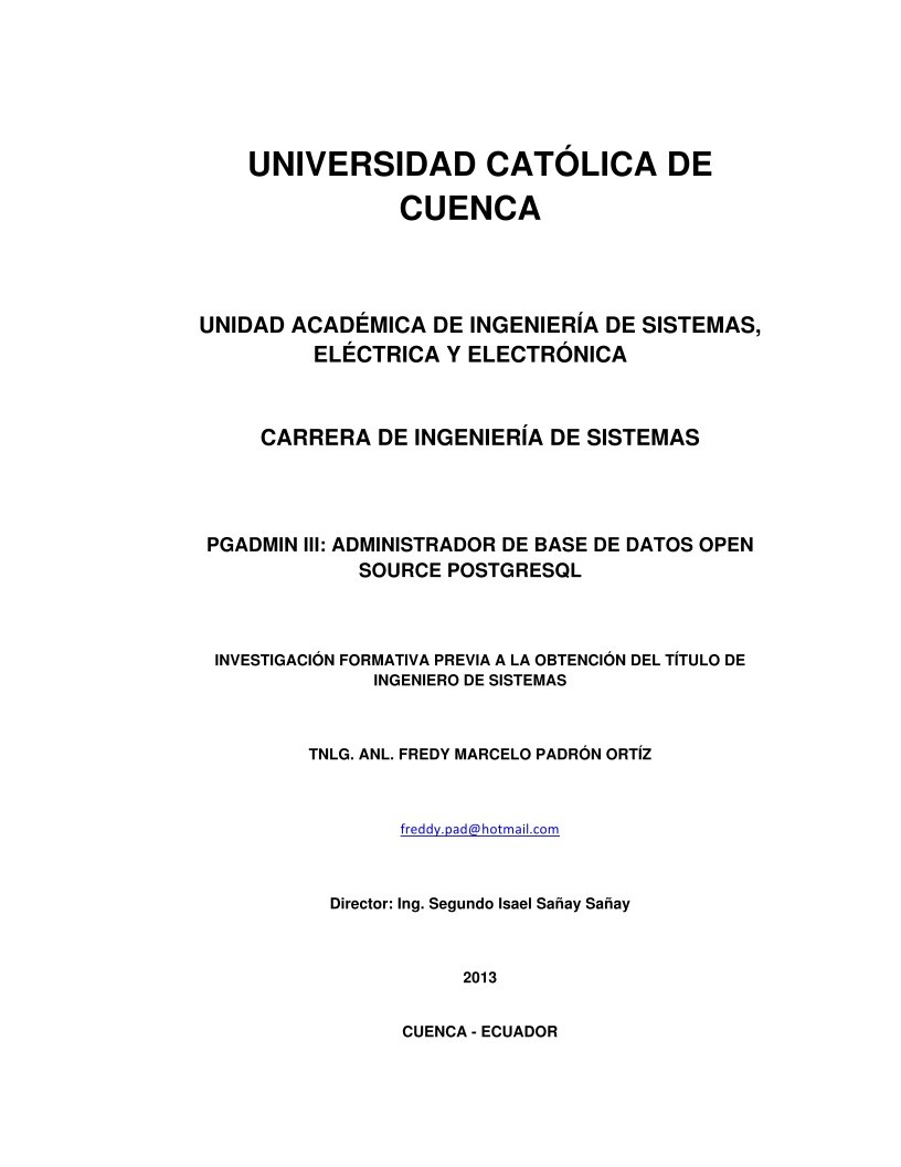 Imágen de pdf PGADMIN III: Administrador de base de datos open source PostgreSQL