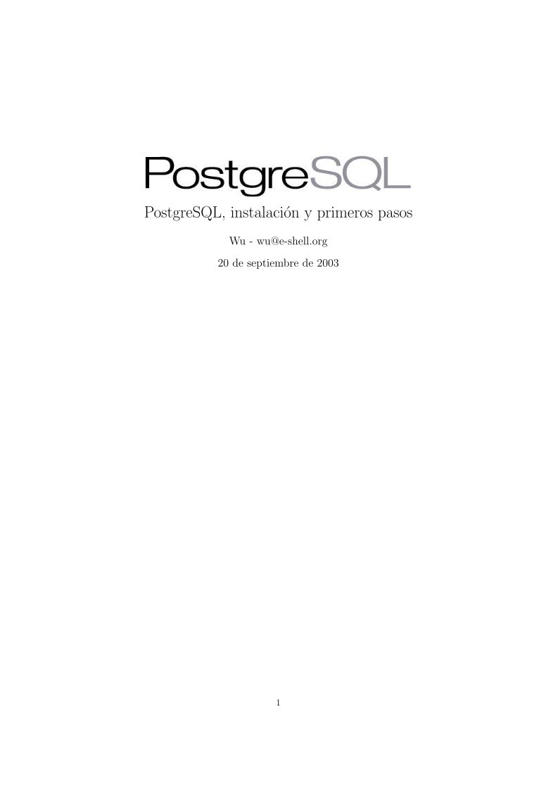 Imágen de pdf PostgresSQL, instalación y primeros pasos