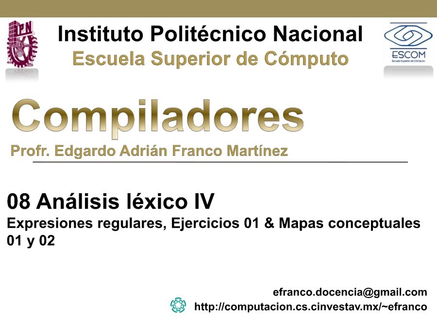 Imágen de pdf 08 Análisis léxico IV - Compiladores