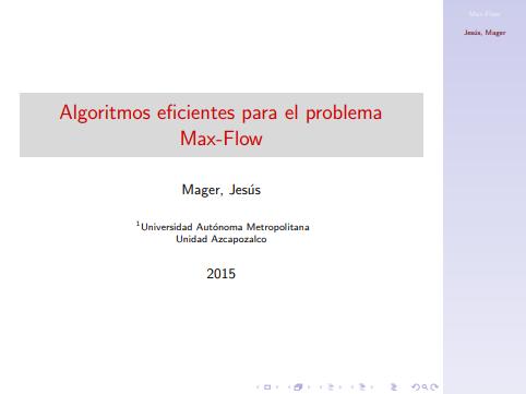 Imágen de pdf Algoritmos eficientes para el problema Max-Flow
