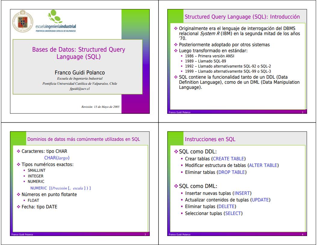 Imágen de pdf Bases de Datos: Structured Query Language (SQL)