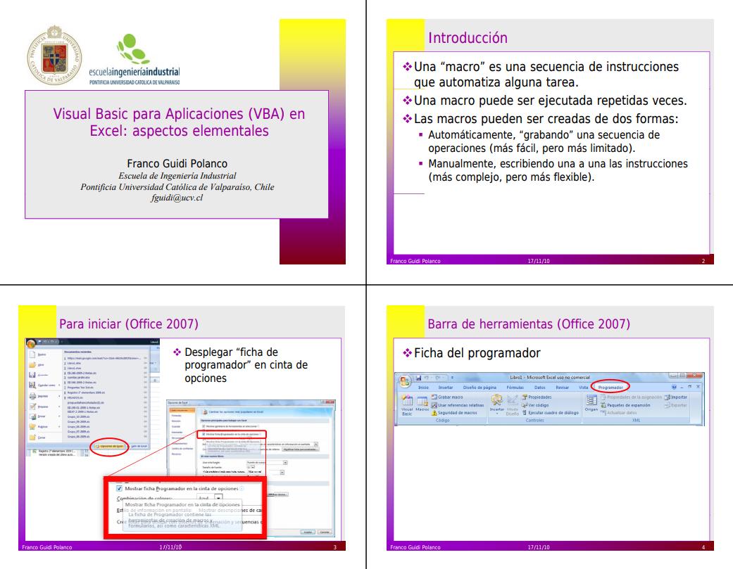 Imágen de pdf Visual Basic para Aplicaciones (VBA) en Excel: aspectos elementales