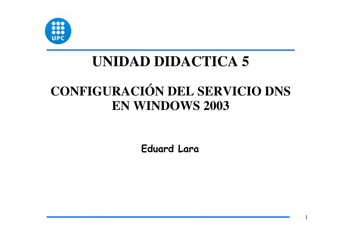 Imágen de pdf UD5 - Configuracion del servicio DNS en Windows 2003