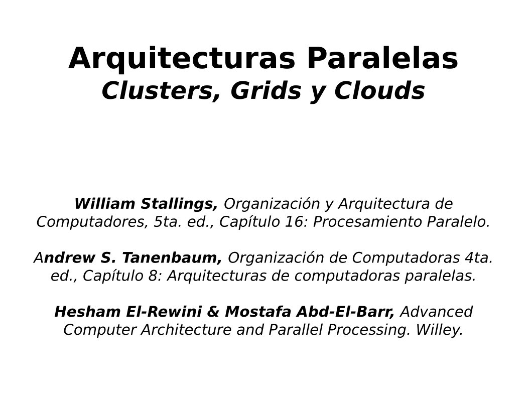 Imágen de pdf Arquitecturas Paralelas Clusters, Grids y Clouds