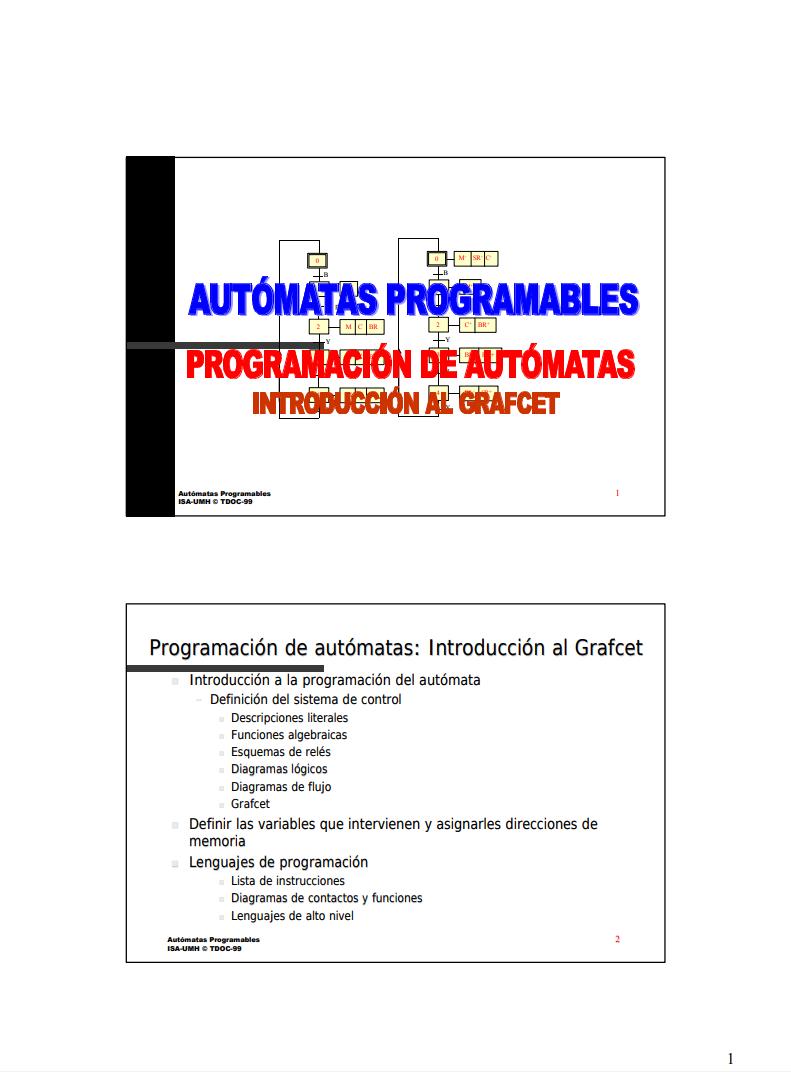 Imágen de pdf Autómatas Programables - Programación de autómatas: Introducción al Grafcet