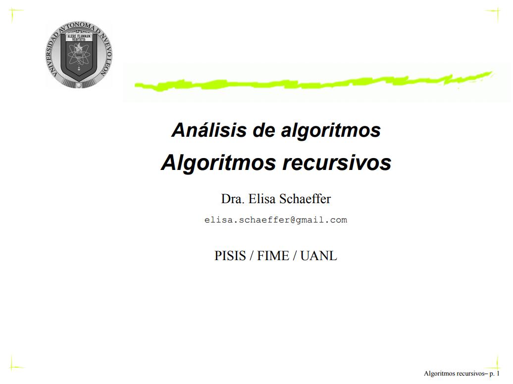 Imágen de pdf Algoritmos recursivos - Análisis de algoritmos