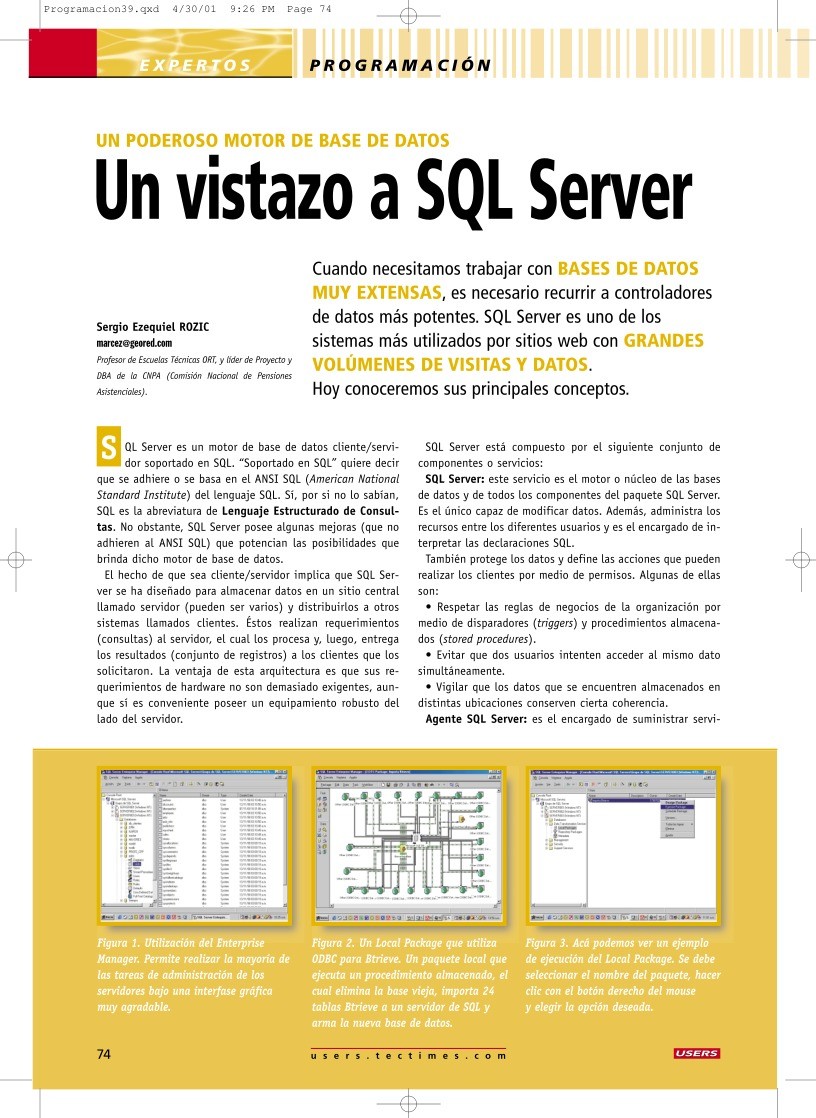 Imágen de pdf Un vistazo a SQL Server