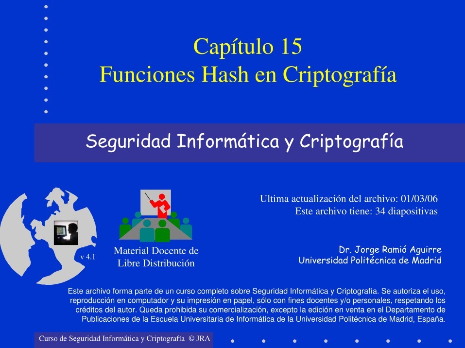 Imágen de pdf Funciones Hash en Criptografía - Capítulo 15