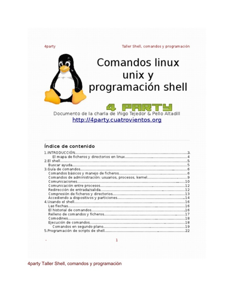 Imágen de pdf Comandos Linux Unix y programación shell