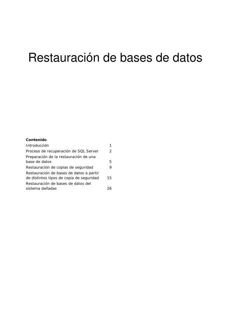 Imágen de pdf Restauración de bases de datos SQL Server