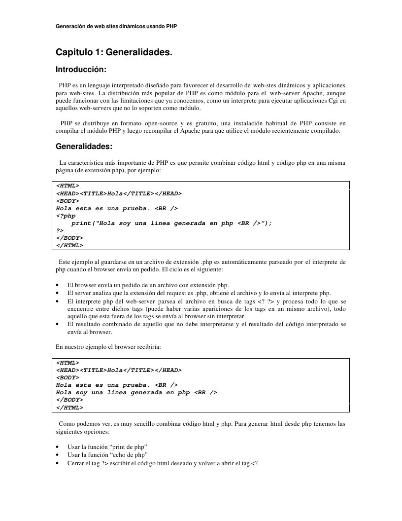 Imágen de pdf Capitulo 1: Generalidades - Generación de web sites dinámicos usando PHP