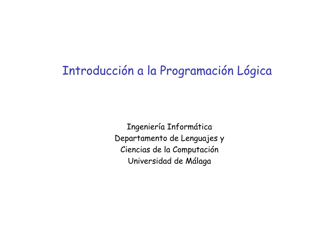 Imágen de pdf Introducción a la Programación Lógica