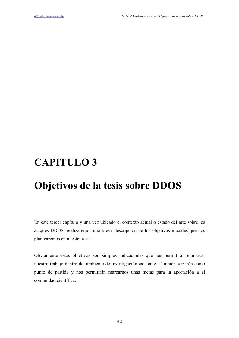 Imágen de pdf Capítulo 3 - Objetivos de la tesis sobre DDOS