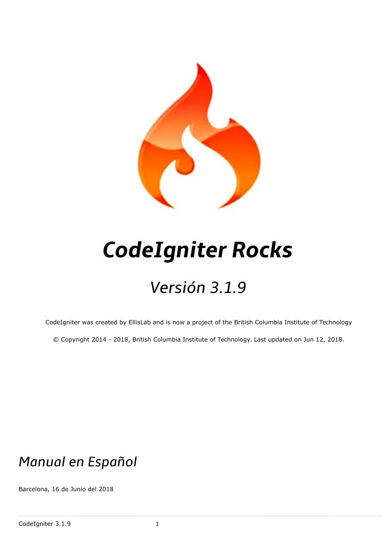 Imágen de pdf CodeIgniter Rocks 3.1.9 Manual Esp