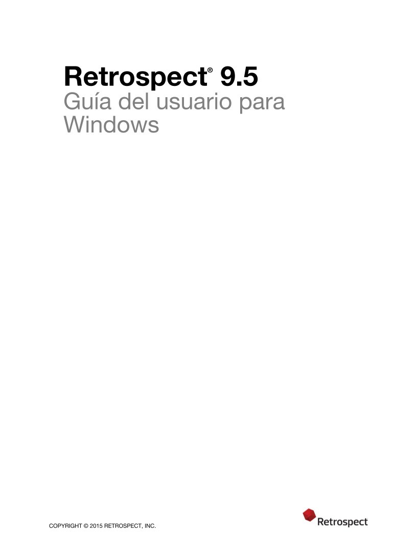Imágen de pdf Retrospect 9.5: Guía del usuario para Windows