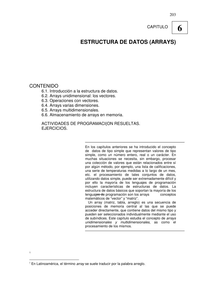Imágen de pdf Estructura de Datos (Arrays)
