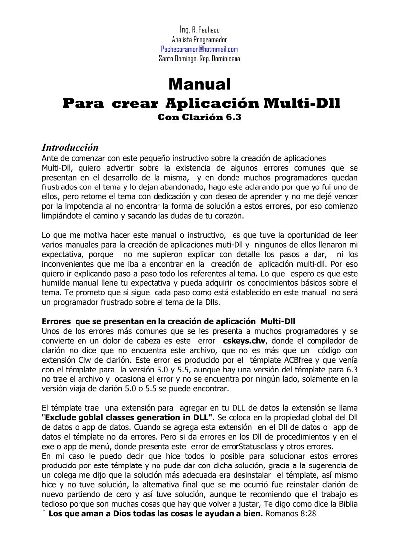 Imágen de pdf Manual Para crear Aplicación Multi-Dll Con Clarión 6.3