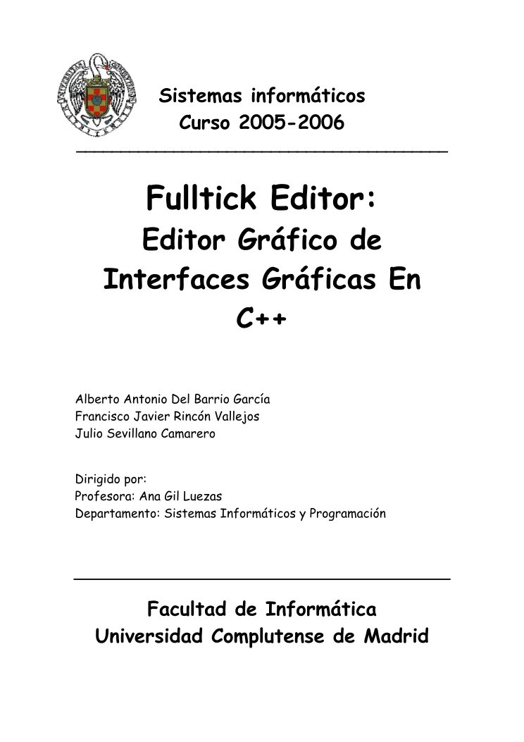 Imágen de pdf Fulltick Editor: Editor Gráfico de Interfaces Gráficas En C++