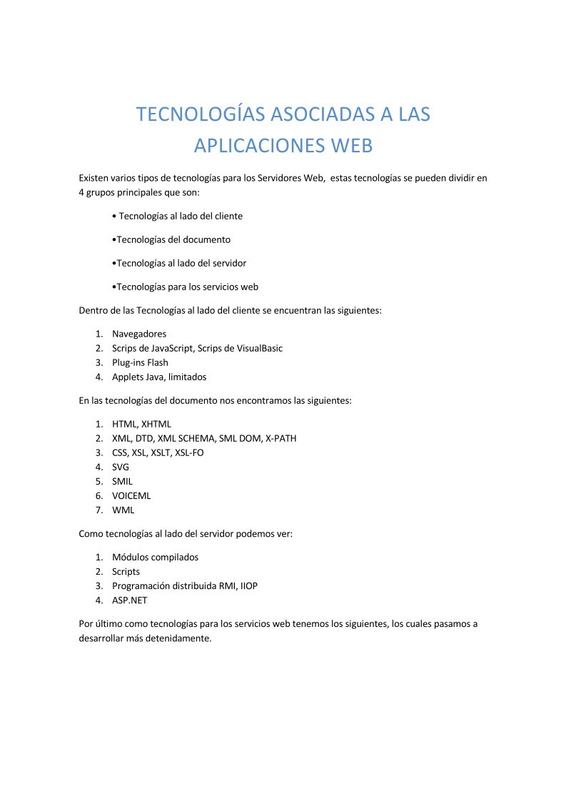 Imágen de pdf Tecnologías asociadas a las aplicaciones WEB