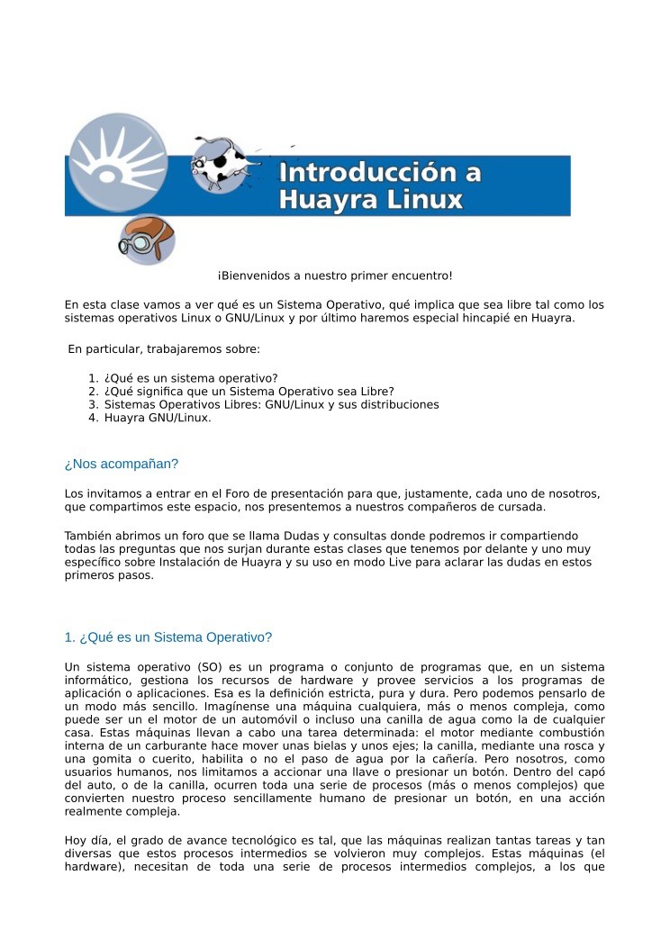 Imágen de pdf Introducción a Huayra Linux