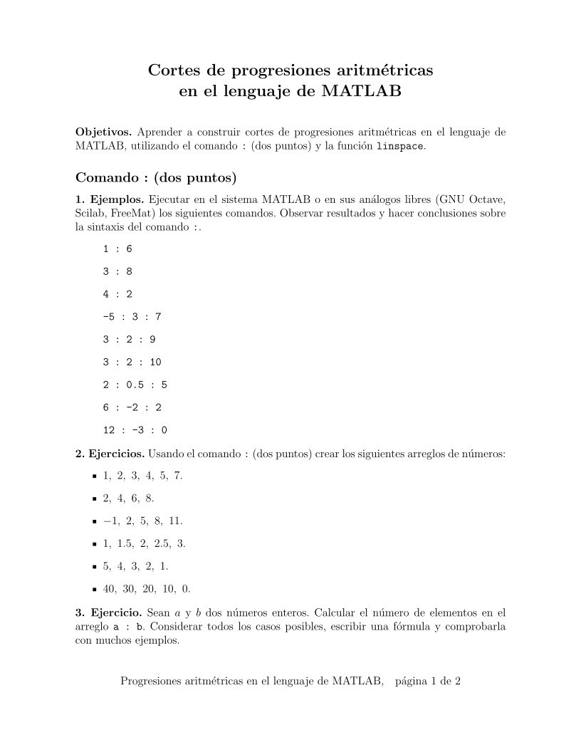 Imágen de pdf Cortes de progresiones aritmétricas en el lenguaje de MATLAB