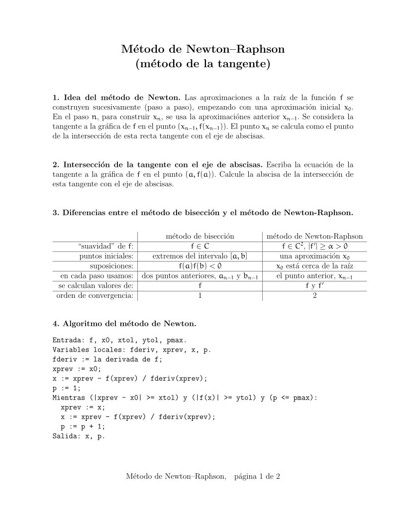 Imágen de pdf Método de Newton-Raphson (método de la tangente)