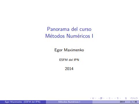 Imágen de pdf Panorama del curso Métodos Numéricos I