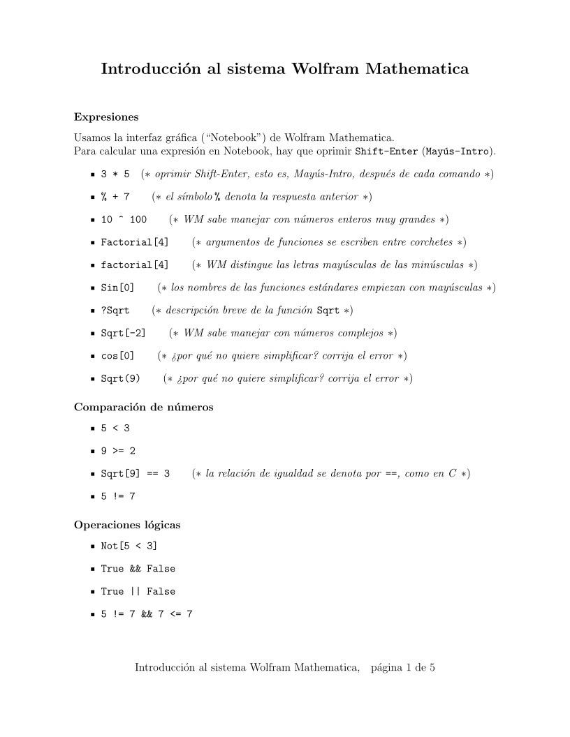 Imágen de pdf Introducción al sistema Wolfram Mathematica