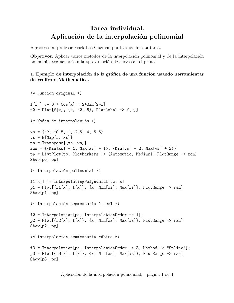 Imágen de pdf Tarea individual. Aplicación de la interpolación polinomial