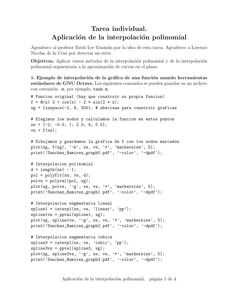 Imágen de pdf Tarea individual. Aplicación de la interpolación polinomial
