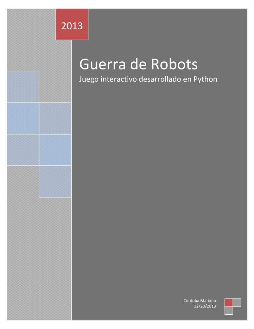 Imágen de pdf Guerra de Robots - Juego interactivo desarrollado en Python