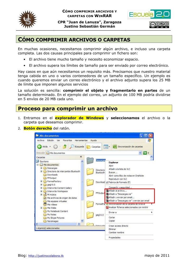 Imágen de pdf Cómo comprimir archivos y carpetas con Winrar