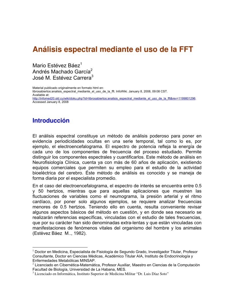 Imágen de pdf Análisis espectral mediante el uso de la FFT