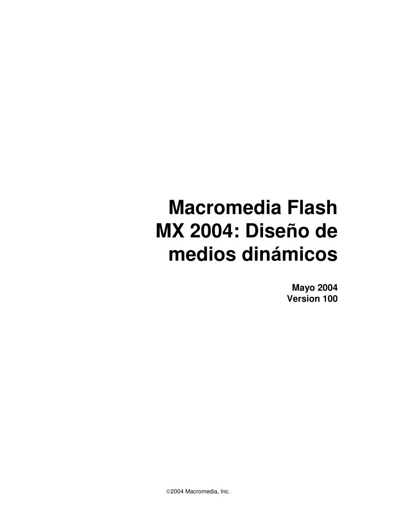 Imágen de pdf Macromedia Flash MX 2004: Diseño de medios dinámicos