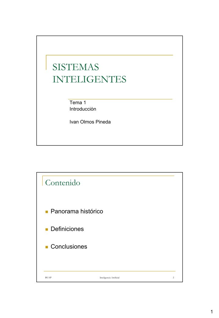 Imágen de pdf Tema 1 Introducción - Sistemas Inteligentes