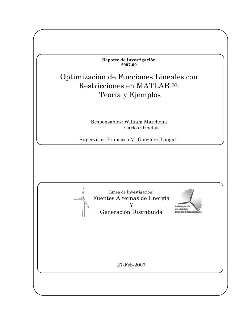 Imágen de pdf Optmización de Funciones Lineales con Restricciones en MATLAB: Teoría y Ejemplos