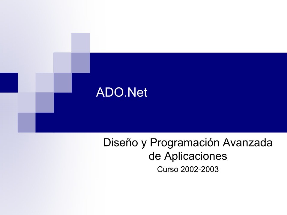Imágen de pdf ADO.Net - Diseño y Programación Avanzada de Aplicaciones