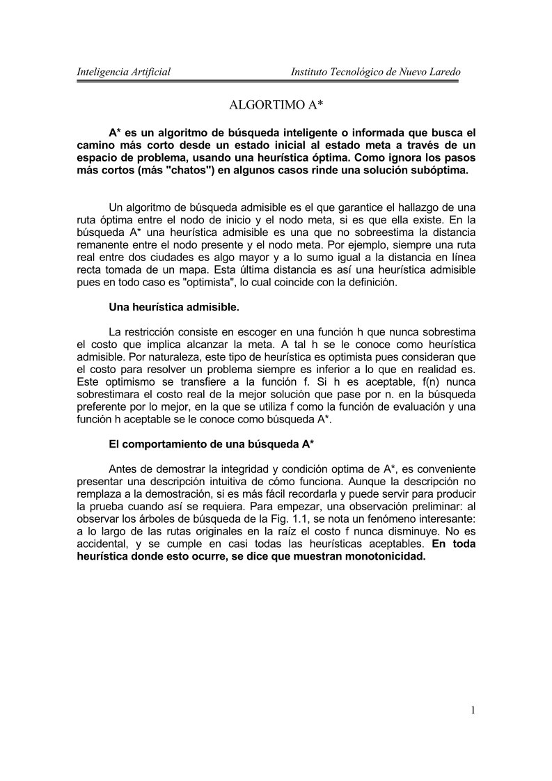 Imágen de pdf Algoritmo A - Inteligencia Artificial